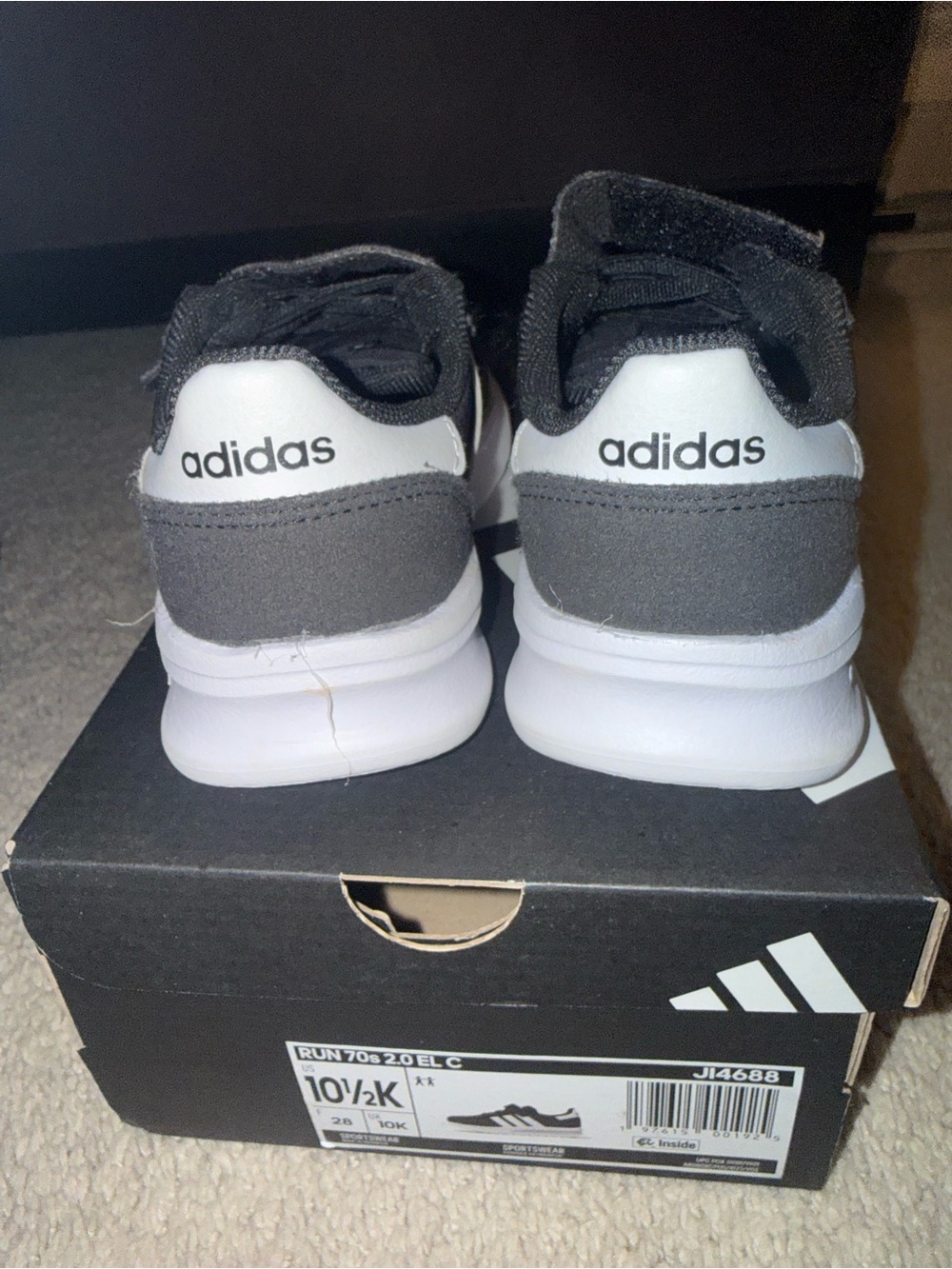adidas Kids Black and White Casual Sneakers